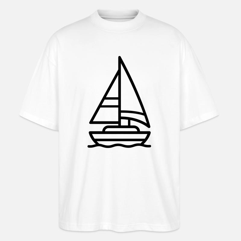 sailing ship - Stanley/Stella Oversized Unisex Organic T-shirt Blaster 2.0 - white