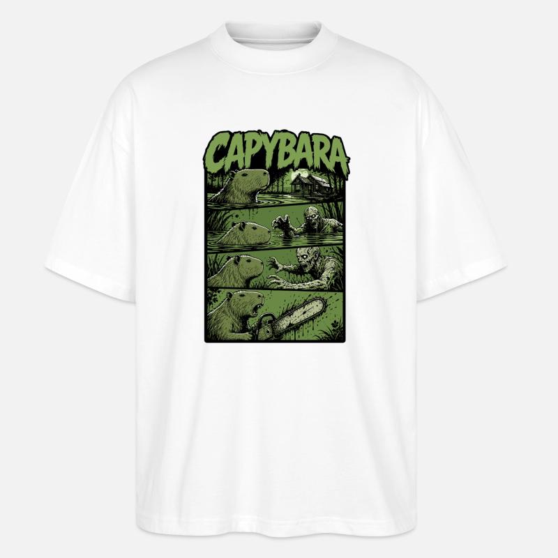 Zombie Sumpf Capybara - Stanley/Stella Oversized Unisex Bio T-Shirt Blaster 2.0 - Weiß