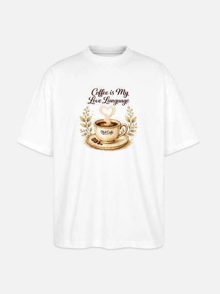 coffe_ist_my_live_language - Stanley/Stella Oversized Unisex Organic T-shirt Blaster 2.0 - white