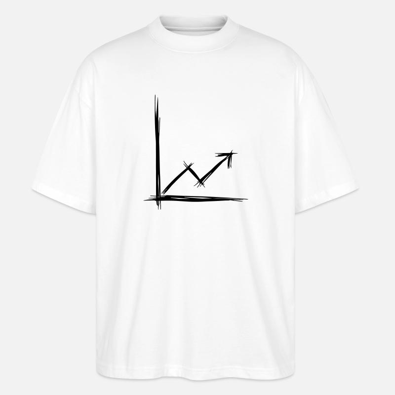 Success chart, hand drawing/doodle. - Stanley/Stella Oversized Unisex Organic T-shirt Blaster 2.0 - white