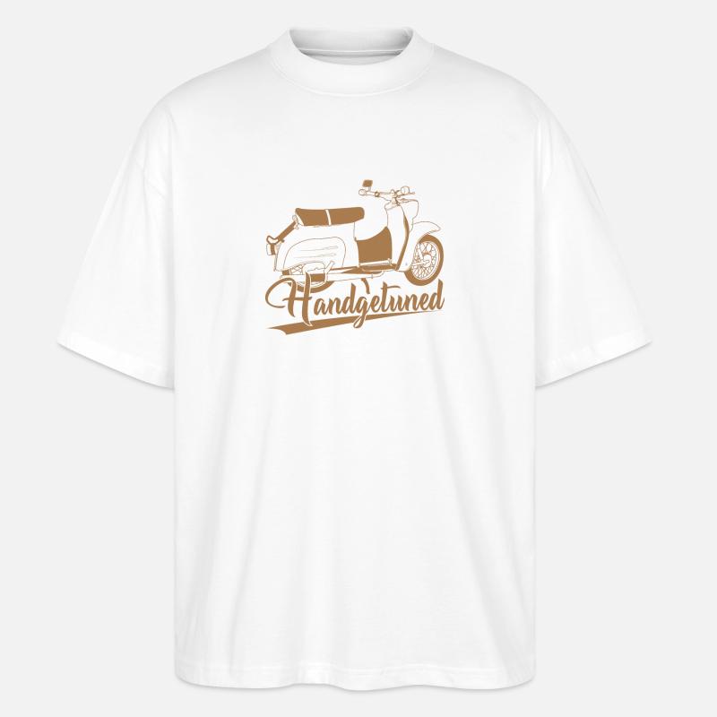 DDR Moped Simme Simson Handgetuned - Stanley/Stella Oversized Unisex Bio T-Shirt Blaster 2.0 - Weiß