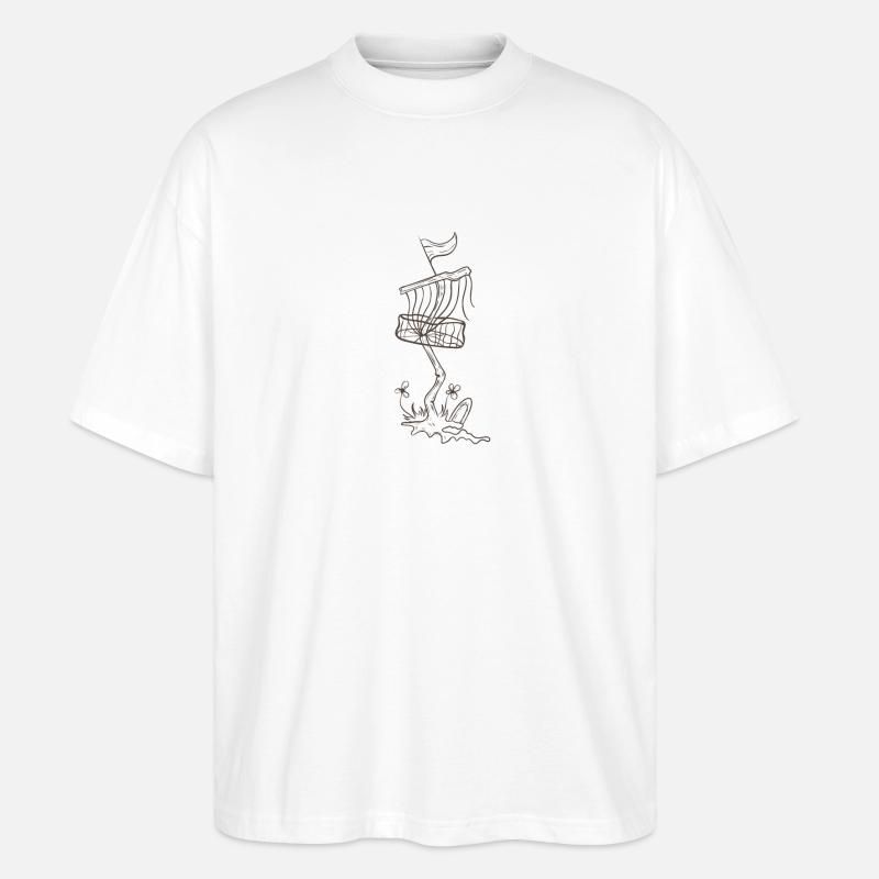Disc Golf Korb Pflanze - Stanley/Stella Oversized Unisex Bio T-Shirt Blaster 2.0 - Weiß