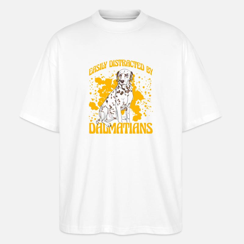 Facilement distrait mes Dalmatiens - T-shirt bio Blaster 2.0 coupe oversize Stanley/Stella Unisexe - blanc