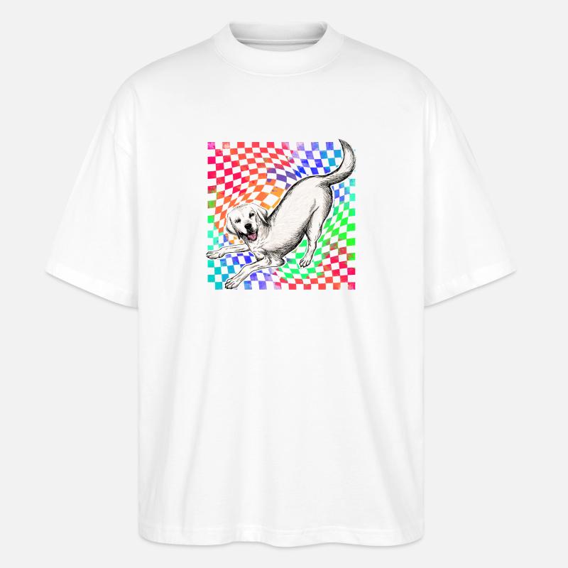 Labrador Retro - Stanley/Stella Oversized Unisex Bio T-Shirt Blaster 2.0 - Weiß