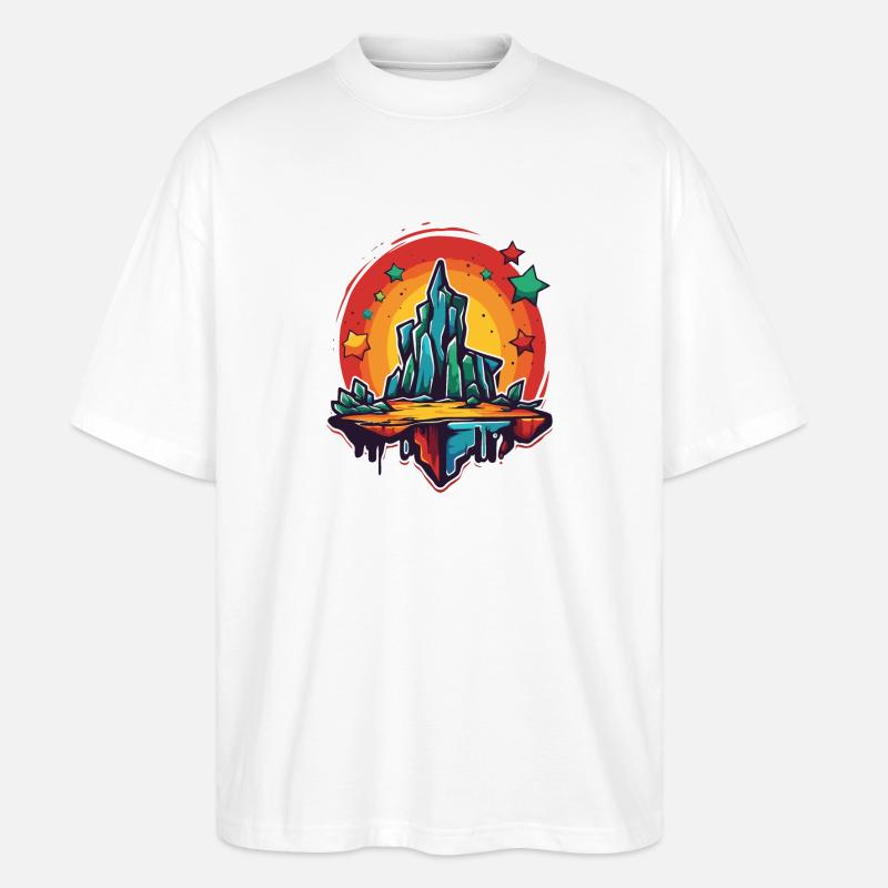 Wunderbare Berge und Sterne - Stanley/Stella Oversized Unisex Bio T-Shirt Blaster 2.0 - Weiß