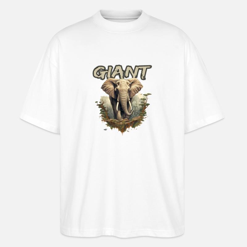 Elefant Gigant Safari - Stanley/Stella Oversized Unisex Bio T-Shirt Blaster 2.0 - Weiß
