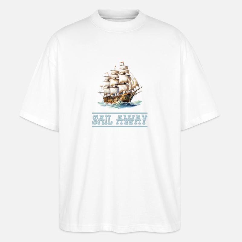 Papierschiff Papierboot Papierschiffchen - Stanley/Stella Oversized Unisex Bio T-Shirt Blaster 2.0 - Weiß