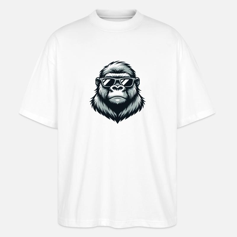 Gorilla mit Sonnenbrille - Stanley/Stella Oversized Unisex Bio T-Shirt Blaster 2.0 - Weiß