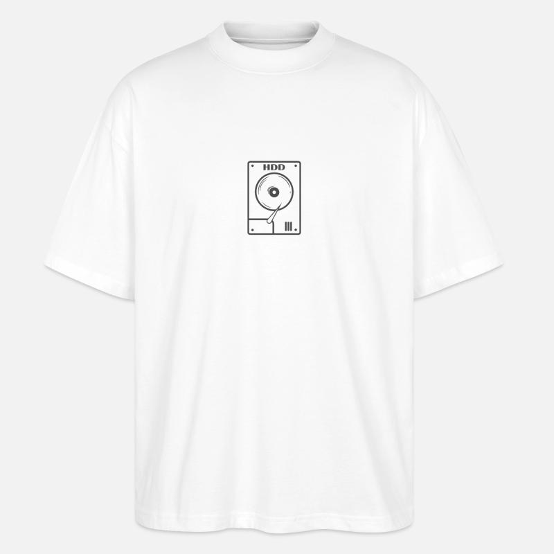 HDD Festplatte Retrospeichermodul - Stanley/Stella Oversized Unisex Bio T-Shirt Blaster 2.0 - Weiß