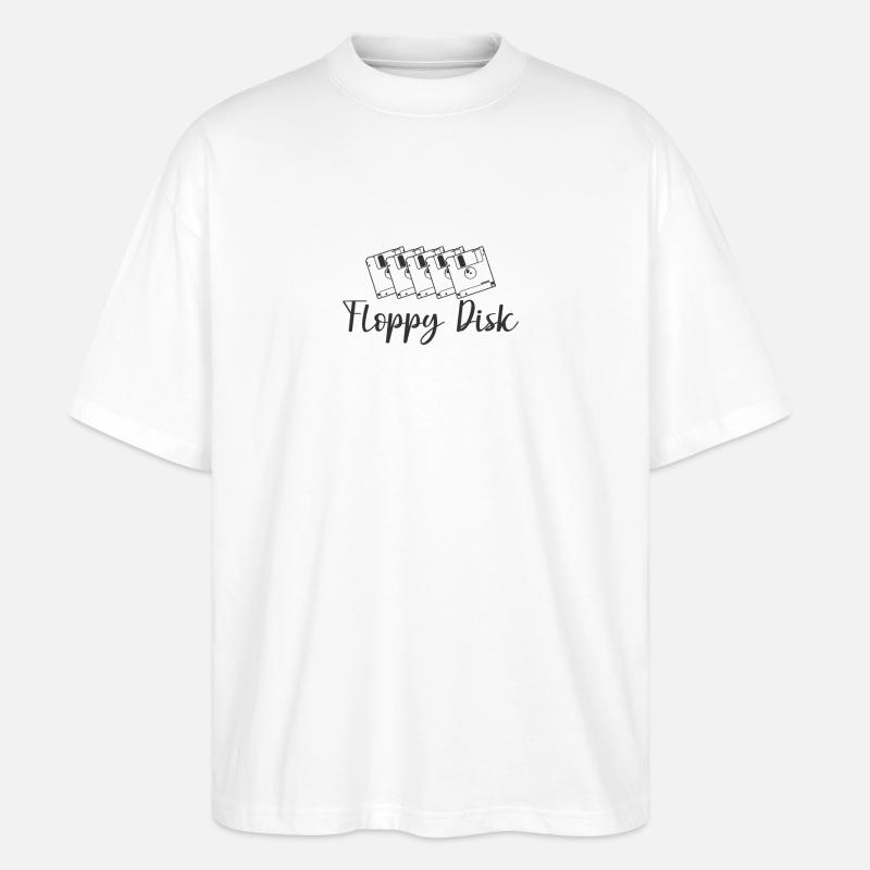 Floppy Disk Retrospeichermodul Datenträger - Stanley/Stella Oversized Unisex Bio T-Shirt Blaster 2.0 - Weiß