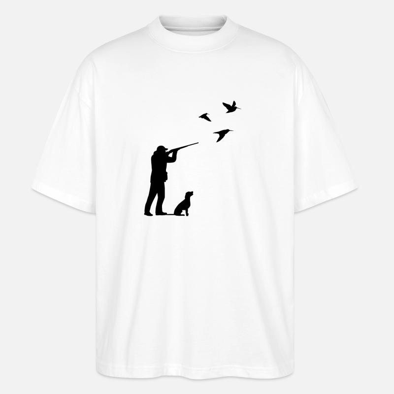 Waldschnepfe Jagdvogel Männer Jägerhund - Stanley/Stella Oversized Unisex Bio T-Shirt Blaster 2.0 - Weiß