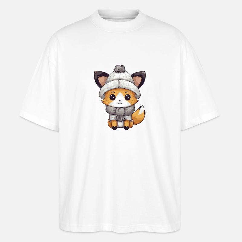 Fuchs Winter - Stanley/Stella Oversized Unisex Bio T-Shirt Blaster 2.0 - Weiß
