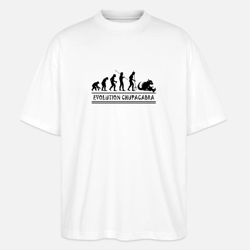 Cryptozoologists Chupacabra Creatures Evolution - Stanley/Stella Oversized Unisex Organic T-shirt Blaster 2.0 - white