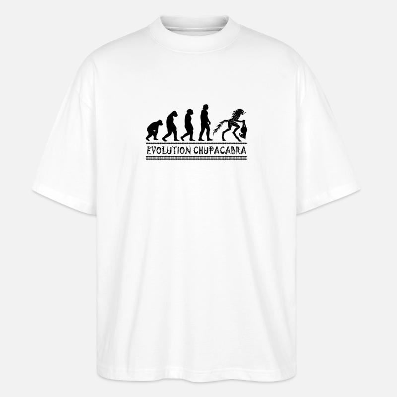 Cryptozoologistes Chupacabra Créatures Évolution - T-shirt bio Blaster 2.0 coupe oversize Stanley/Stella Unisexe - blanc