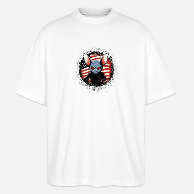 Cryptozoologists Chupacabra Creatures USA - Stanley/Stella Oversized Unisex Organic T-shirt Blaster 2.0 - white