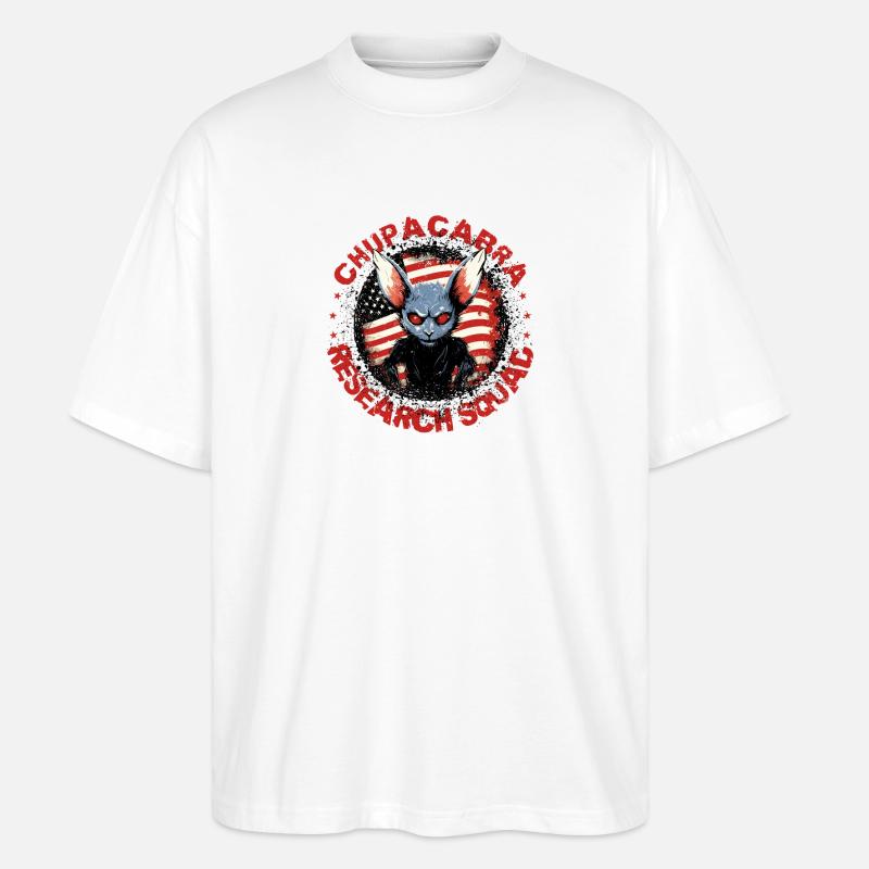 Cryptozoologistes Chupacabra Créatures Drôle - T-shirt bio Blaster 2.0 coupe oversize Stanley/Stella Unisexe - blanc