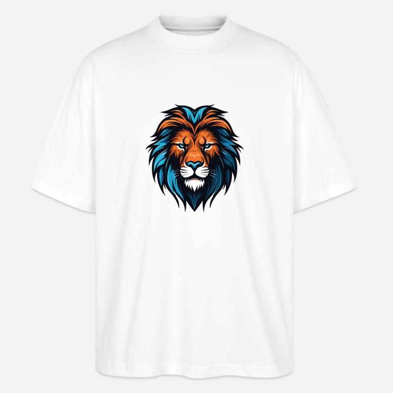 Löwe Kopf - Stanley/Stella Oversized Unisex Bio T-Shirt Blaster 2.0 - Weiß