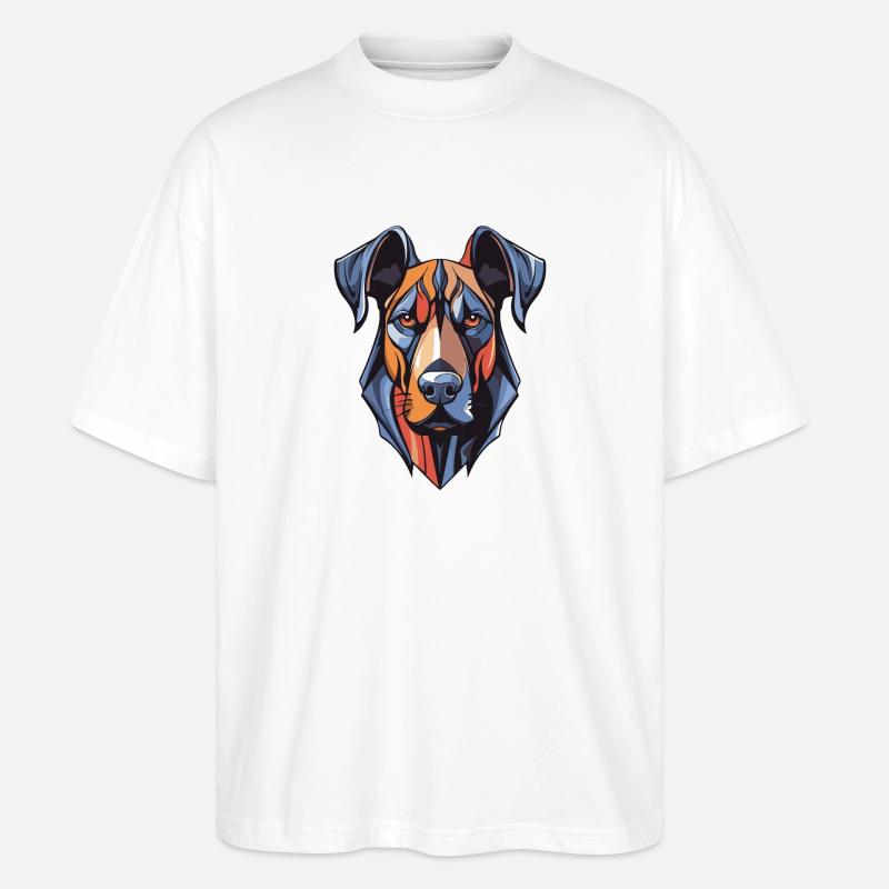 Great Dane Hund Kopf - Stanley/Stella Oversized Unisex Bio T-Shirt Blaster 2.0 - Weiß