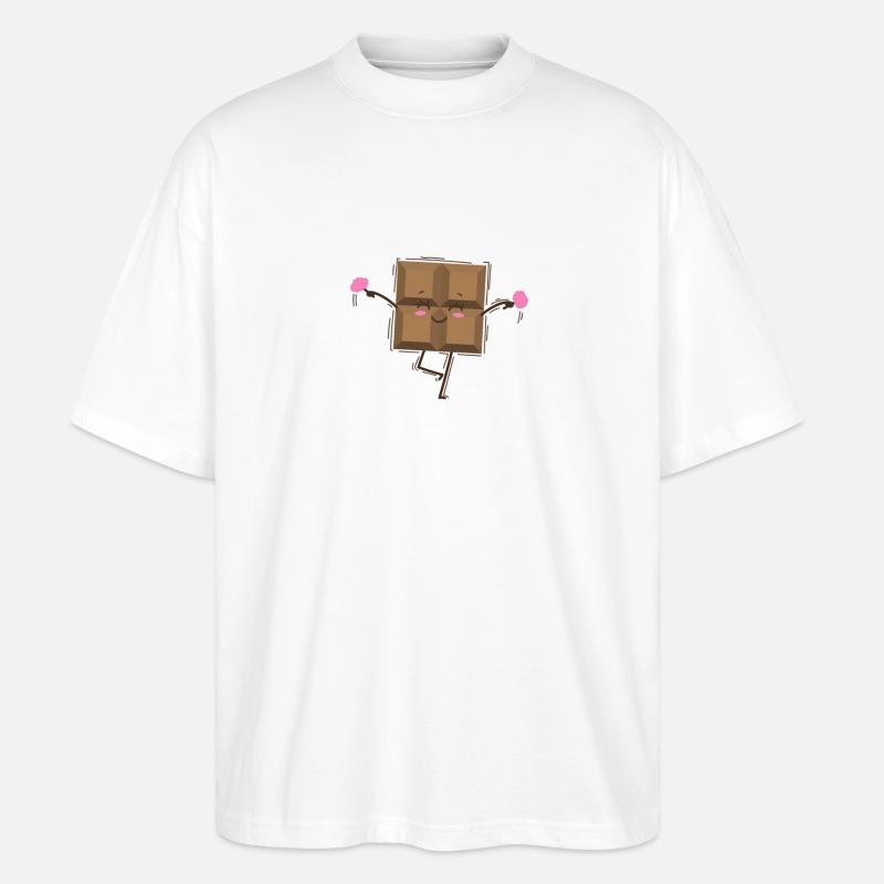 Bar Chocolate Dances Candy Cocoa - Stanley/Stella Oversized Unisex Organic T-shirt Blaster 2.0 - white
