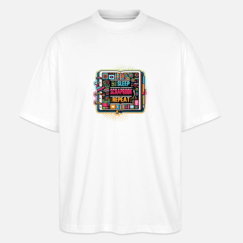 Scrapbooking fille passionné Scrapbook - T-shirt bio Blaster 2.0 coupe oversize Stanley/Stella Unisexe - blanc