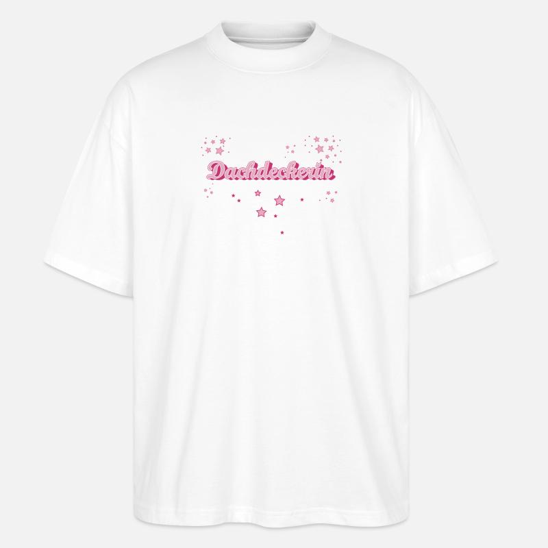 Dachdecker Abschluss-Geschenk Handwerker - Stanley/Stella Oversized Unisex Bio T-Shirt Blaster 2.0 - Weiß