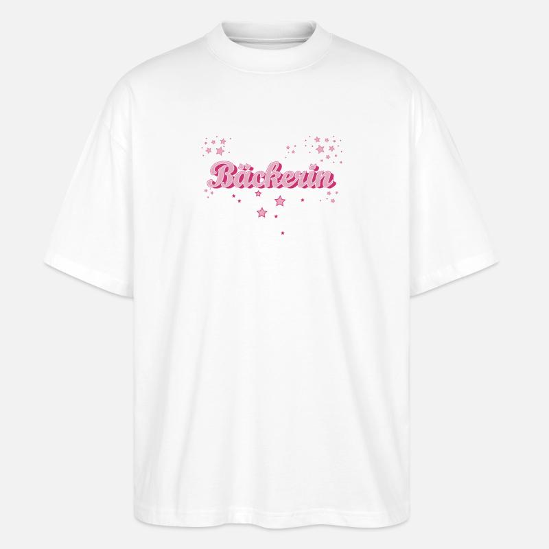 Bäcker Abschluss-Geschenk Bäckerin - Stanley/Stella Oversized Unisex Bio T-Shirt Blaster 2.0 - Weiß