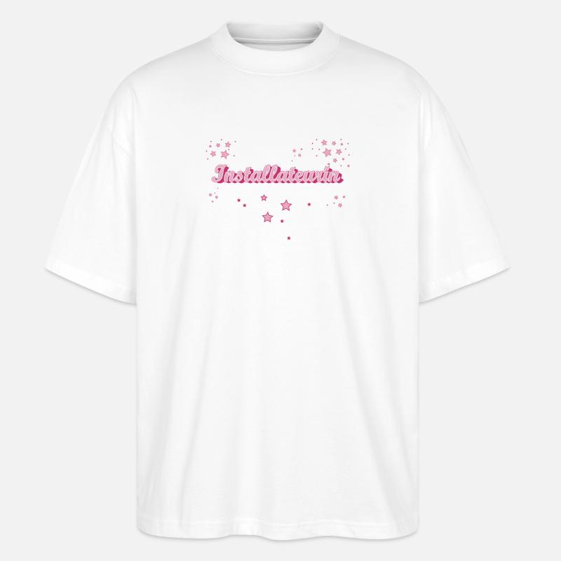Klempner Abschluss-Geschenk Installateurin - Stanley/Stella Oversized Unisex Bio T-Shirt Blaster 2.0 - Weiß