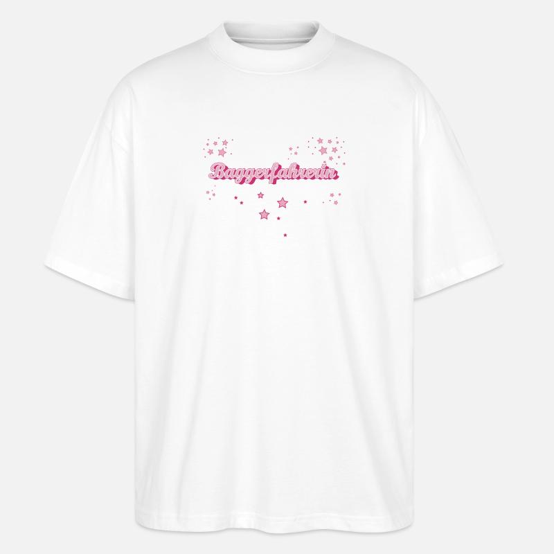 Bagger-Fahrer Abschluss-Geschenk Baggerfahrerin - Stanley/Stella Oversized Unisex Bio T-Shirt Blaster 2.0 - Weiß