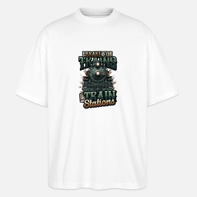 Trainspotting Train Lovers Trains - T-shirt bio Blaster 2.0 coupe oversize Stanley/Stella Unisexe - blanc