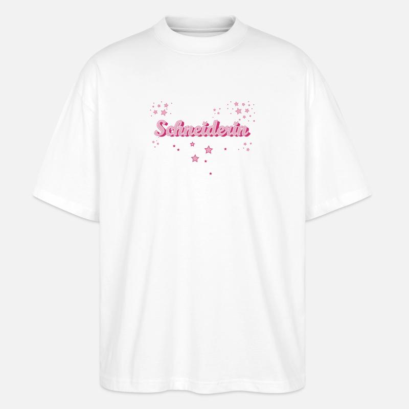 Schneidern Abschluss-Geschenk Textil-Schneiderin - Stanley/Stella Oversized Unisex Bio T-Shirt Blaster 2.0 - Weiß