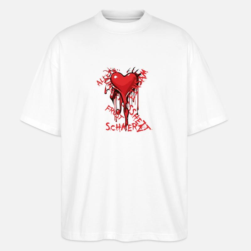 Herz gebrochen - Stanley/Stella Oversized Unisex Bio T-Shirt Blaster 2.0 - Weiß