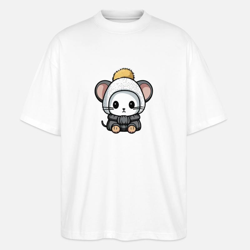 Maus Tier Baby Comic - Stanley/Stella Oversized Unisex Bio T-Shirt Blaster 2.0 - Weiß