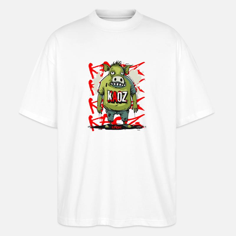 Die Existenz eines Schweins - Stanley/Stella Oversized Unisex Bio T-Shirt Blaster 2.0 - Weiß