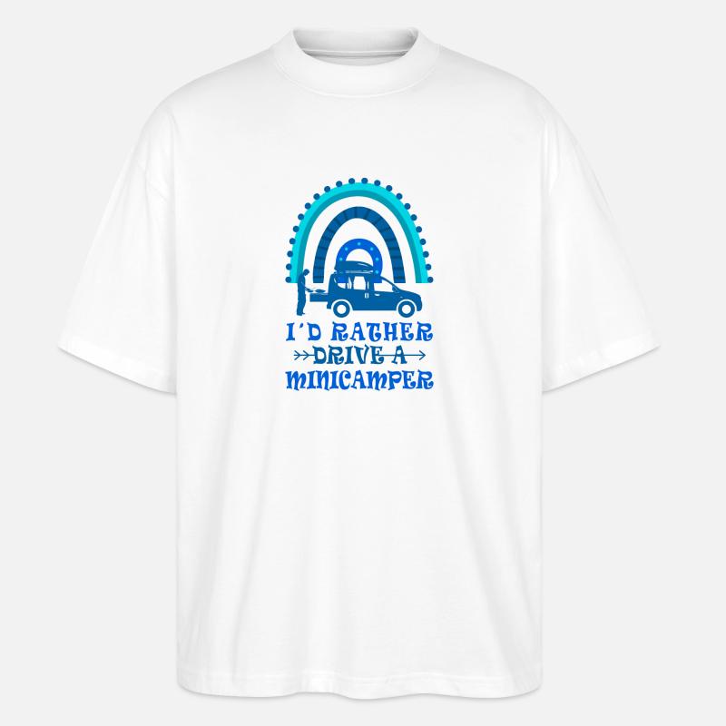 Minicamper Sprüche Camping-Camper Microcamper - Stanley/Stella Oversized Unisex Bio T-Shirt Blaster 2.0 - Weiß