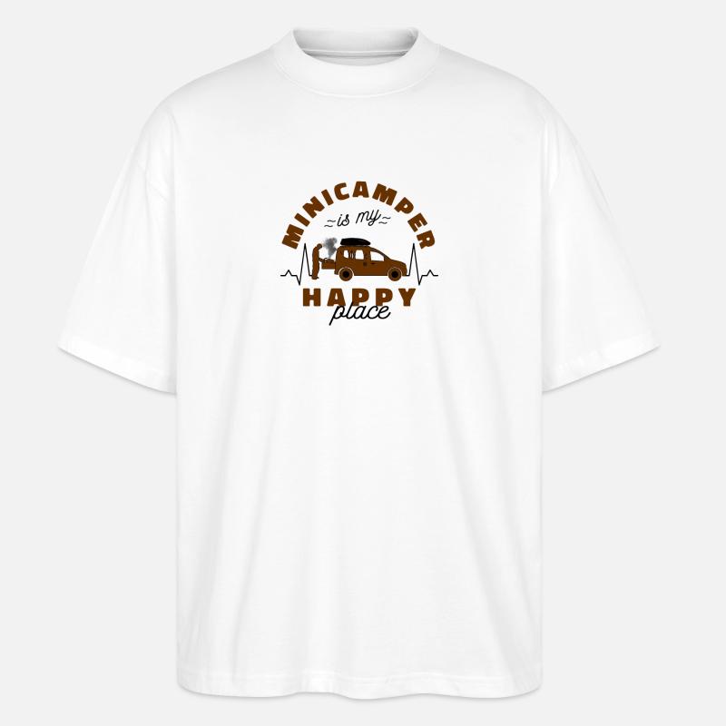 Minicamper Happy Camping-Camper Microcamper - T-shirt bio Blaster 2.0 coupe oversize Stanley/Stella Unisexe - blanc