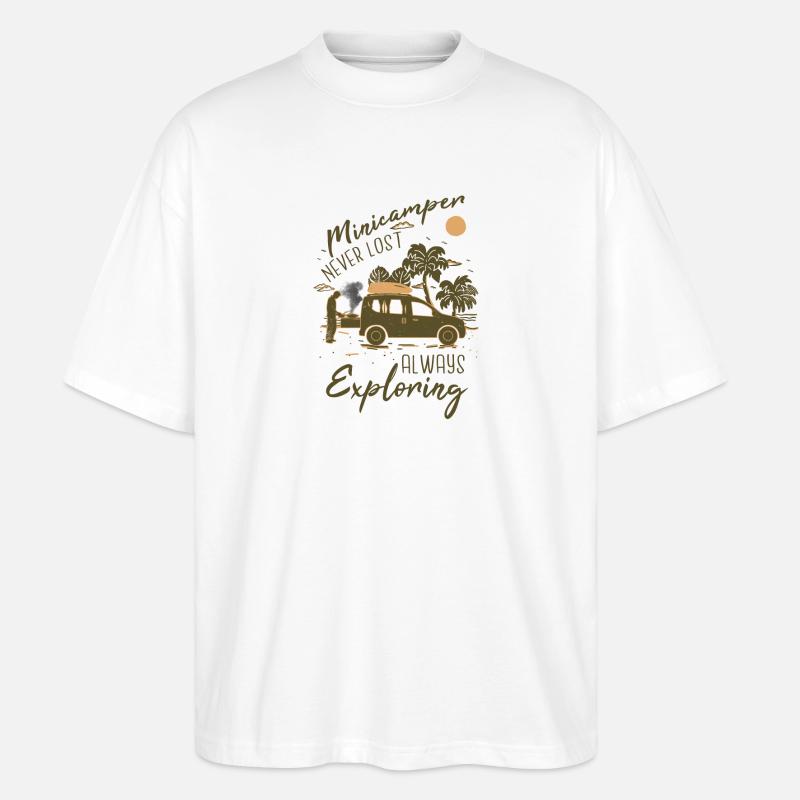 Minicamper Urlaub Camping-Camper Microcamper - Stanley/Stella Oversized Unisex Bio T-Shirt Blaster 2.0 - Weiß
