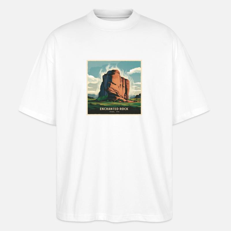 Enchanted Rock Texas Berge Landschaft - Stanley/Stella Oversized Unisex Bio T-Shirt Blaster 2.0 - Weiß