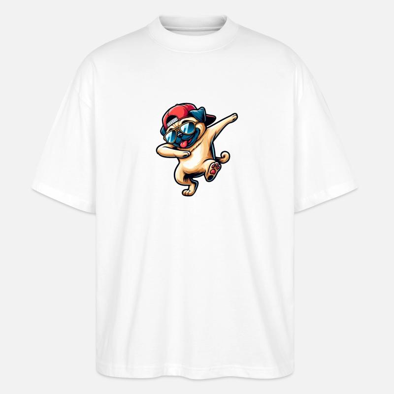 Danse Carlin Dabbing Pose Élégant - T-shirt bio Blaster 2.0 coupe oversize Stanley/Stella Unisexe - blanc