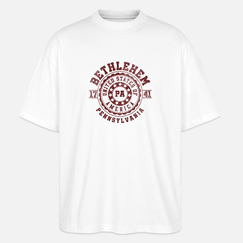 Bethlehem PA | Pennsylvania - & Geschenk - Stanley/Stella Oversized Unisex Bio T-Shirt Blaster 2.0 - Weiß