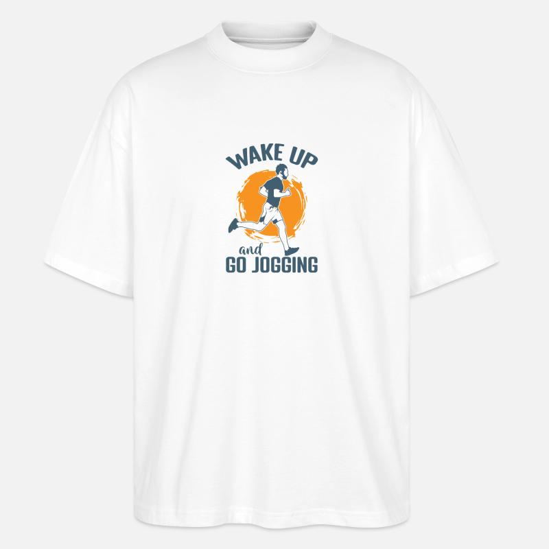 Réveillez-vous et faites du jogging - T-shirt bio Blaster 2.0 coupe oversize Stanley/Stella Unisexe - blanc