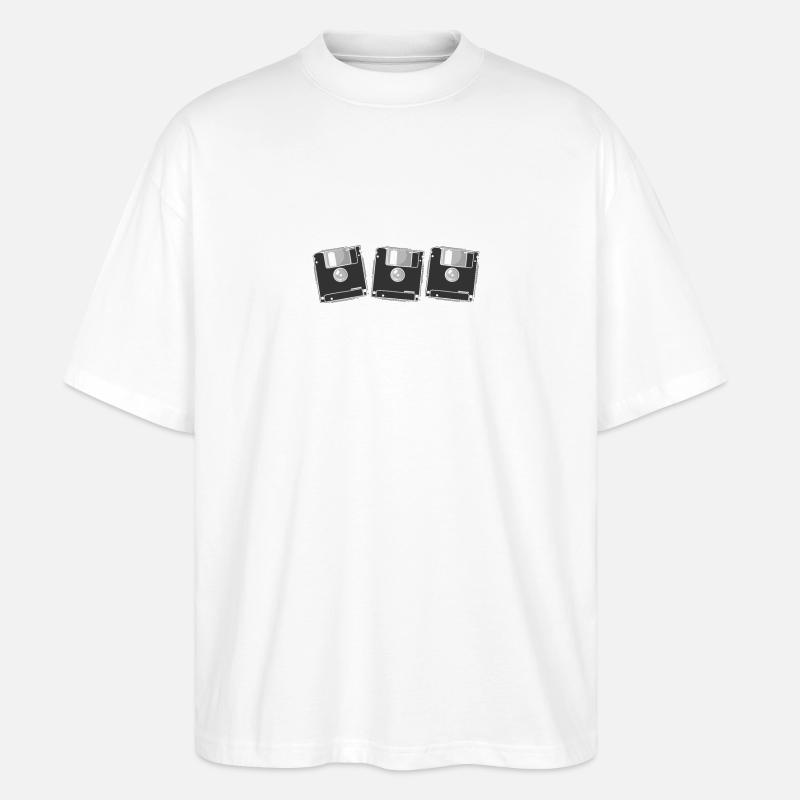 Retrospeichermodule Disketten - Stanley/Stella Oversized Unisex Bio T-Shirt Blaster 2.0 - Weiß