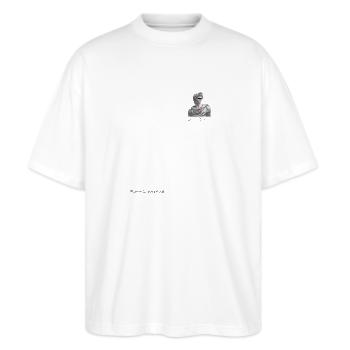 Griechische Statue, Mythologie, Ästhetisch - Stanley/Stella Oversized Unisex Bio T-Shirt Blaster 2.0 - Weiß - Vorne - Alina (178cm) & Michal (187cm)