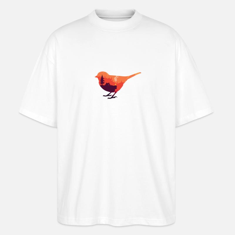 Oiseaux et randonnée - T-shirt bio Blaster 2.0 coupe oversize Stanley/Stella Unisexe - blanc