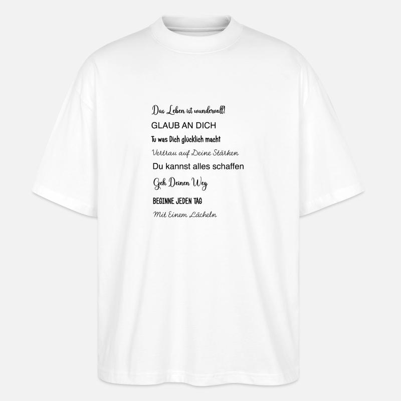 Gavebekræftelse til dreng, søn, datter - Stanley/Stella Oversize Unisex Øko T-shirt Blaster 2.0 - hvid
