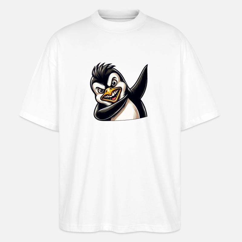 Pinguin Dab Dabbing Cool - Stanley/Stella Oversized Unisex Bio T-Shirt Blaster 2.0 - Weiß