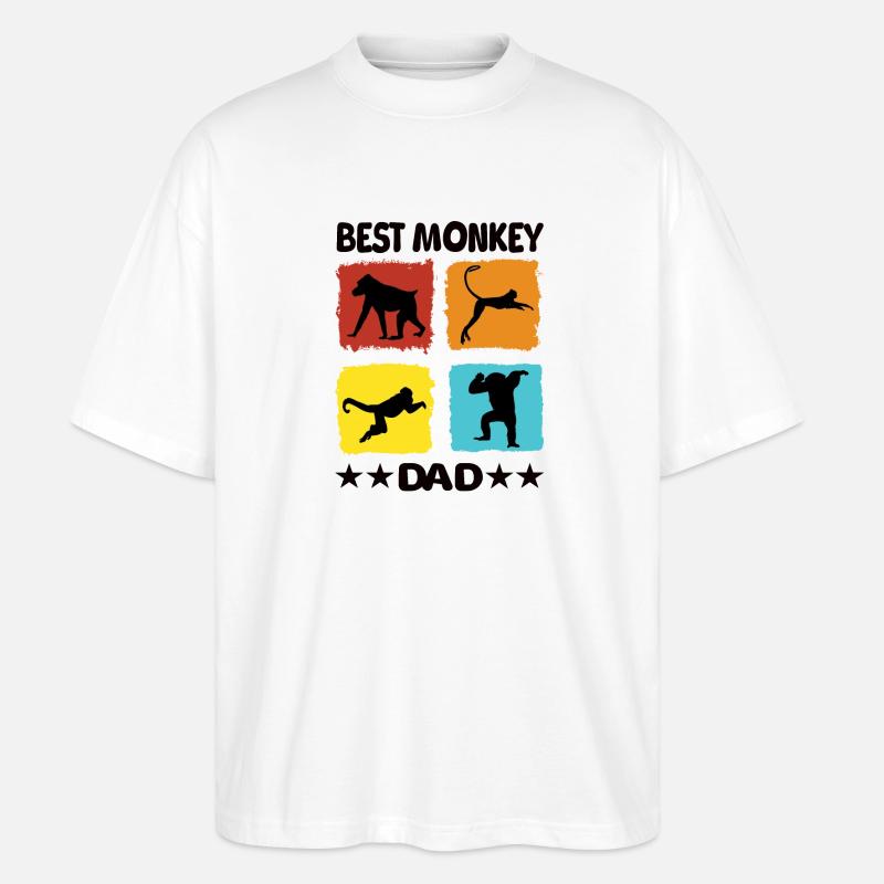 Best Monkey Dad - Stanley/Stella Oversized Unisex Bio T-Shirt Blaster 2.0 - Weiß