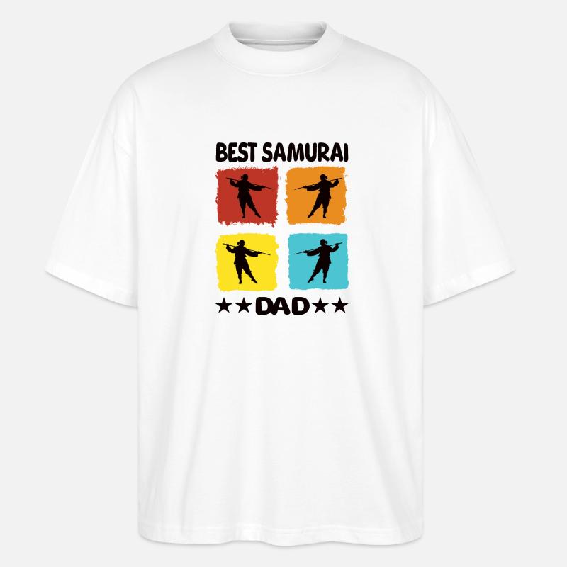 Best Samurai Dad - Stanley/Stella Oversized Unisex Bio T-Shirt Blaster 2.0 - Weiß