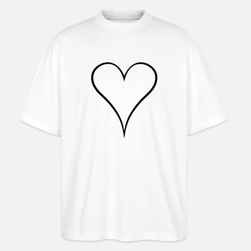 Herz Design neu Schwarz - Stanley/Stella Oversized Unisex Bio T-Shirt Blaster 2.0 - Weiß