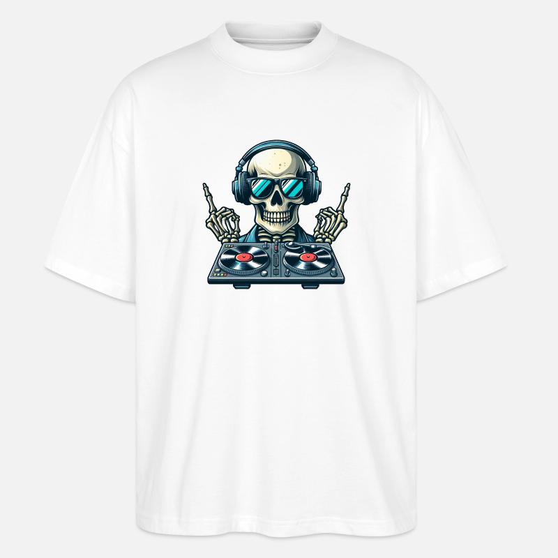 DJ Skelett - Stanley/Stella Oversized Unisex Bio T-Shirt Blaster 2.0 - Weiß