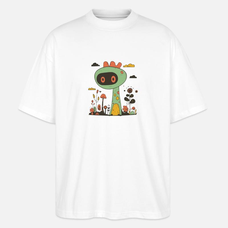Max der Dinorannus - Stanley/Stella Oversized Unisex Bio T-Shirt Blaster 2.0 - Weiß